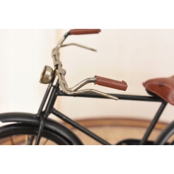 Metalowy Czarny Rower z Wiaderkami - Figurka Roweru - Zabawka Vintage