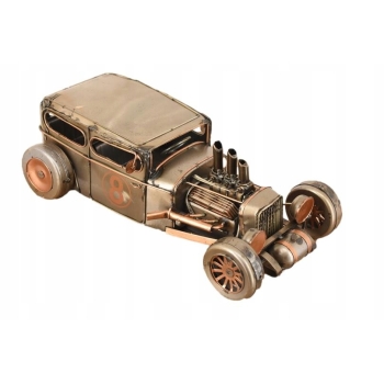 Metalowy Srebrny Model Samochód - Auto Wyścigowe - Prezent Retro