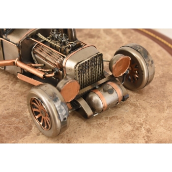 Metalowy Srebrny Model Samochód - Auto Wyścigowe - Prezent Retro