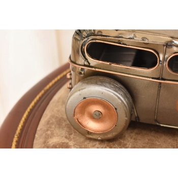 Metalowy Srebrny Model Samochód - Auto Wyścigowe - Prezent Retro