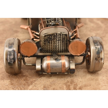 Metalowy Srebrny Model Samochód - Auto Wyścigowe - Prezent Retro