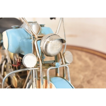 Metalowy Model Motocyklu - Motocykl Motor Niebieski - Dekoracja Prezent