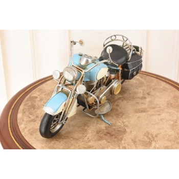 Metalowy Model Motocyklu - Motocykl Motor Niebieski - Dekoracja Prezent
