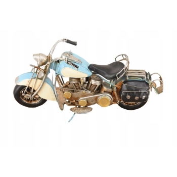 Metalowy Model Motocyklu - Motocykl Motor Niebieski - Dekoracja Prezent