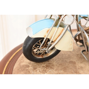 Metalowy Model Motocyklu - Motocykl Motor Niebieski - Dekoracja Prezent