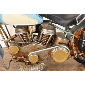 Metalowy Model Motocyklu - Motocykl Motor Niebieski - Dekoracja Prezent