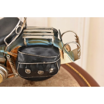 Metalowy Model Motocyklu - Motocykl Motor Niebieski - Dekoracja Prezent