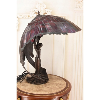 Lampa Witrażowa Styl Tiffany - wg Peter Behrens- Lampa Biurowa Parasol