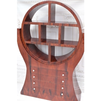 Drewniana Szafka Art Deco Regał - Szafa Kredens - Gabinet Salon 4 Szuflady