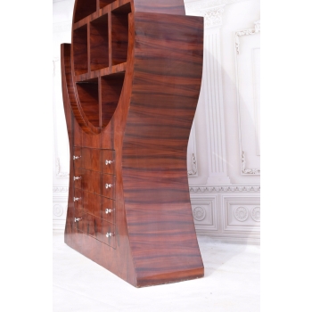 Drewniana Szafka Art Deco Regał - Szafa Kredens - Gabinet Salon 4 Szuflady