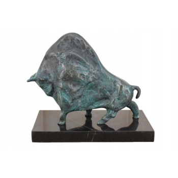 Pablo Picasso Style - Abstrakcyjny Patynowy Byk - Figura Rzeźba z Brązu