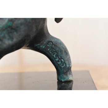 Pablo Picasso Style - Abstrakcyjny Patynowy Byk - Figura Rzeźba z Brązu