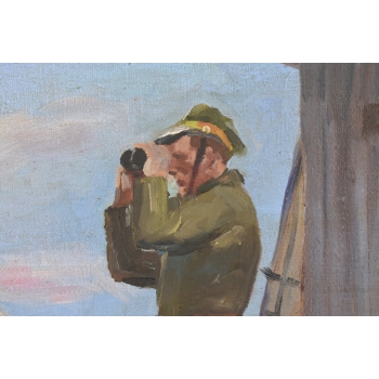 Wojciech Kossak - Spotkanie Ułana i Dziewczyny - Obraz Olejny Złota Rama