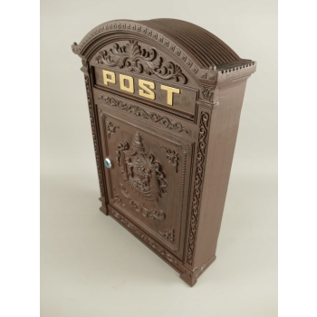 SKRZYNKA NA LISTY - aluminium POST - A4 brązowa