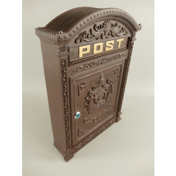 SKRZYNKA NA LISTY - aluminium POST - A4 brązowa