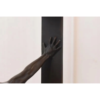 Nowoczesna Figura - Mężczyzna Uwięziony w Ramie - Rzeźba z Brązu - Ozdoba