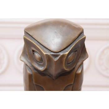 Nowoczesna Sowa - Symbol Nauki - Prezent dla Studenta - Figura z Brązu