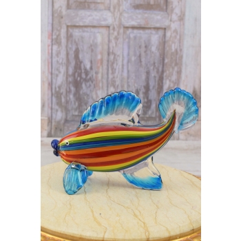 Szkło Murano Style - Niebieska Ryba - Welonka Figura Prezent - Dekoracja