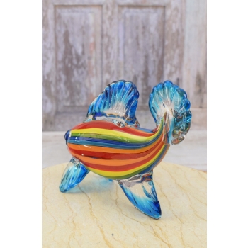Szkło Murano Style - Niebieska Ryba - Welonka Figura Prezent - Dekoracja