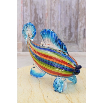 Szkło Murano Style - Niebieska Ryba - Welonka Figura Prezent - Dekoracja