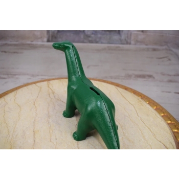 Żeliwna Skarbonka w Kształcie Zielonego Dinozaura - Dinozaur Figura Żeliwo