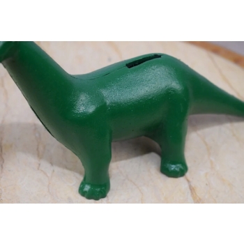 Żeliwna Skarbonka w Kształcie Zielonego Dinozaura - Dinozaur Figura Żeliwo