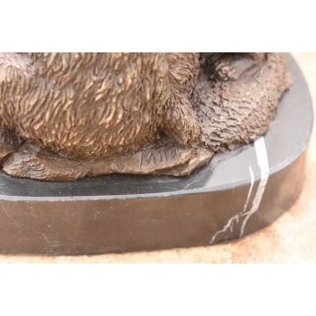 Rodzina Niedźwiedzi - Misie Grizzly Figura Rzeźba Brąz - Prezent Dekoracja