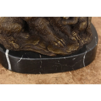 Rodzina Niedźwiedzi - Misie Grizzly Figura Rzeźba Brąz - Prezent Dekoracja