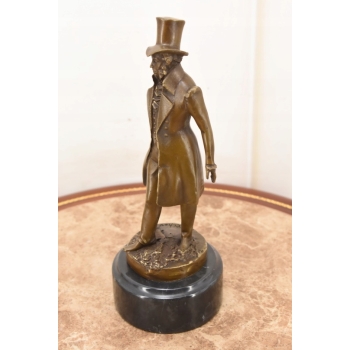 Figurka Mężczyzny z Brązu - Puszkin Poeta - Rzeźba Brąz - Dekoracja