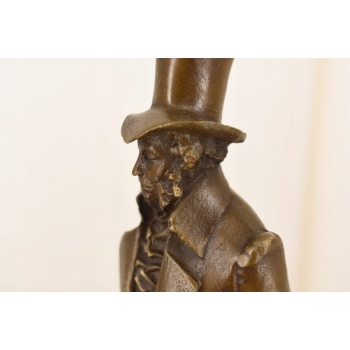 Figurka Mężczyzny z Brązu - Puszkin Poeta - Rzeźba Brąz - Dekoracja