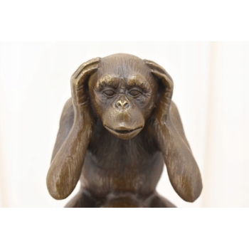 Trzy Mądre Małpy - Nie Widzi Nie Słyszy Nie Mówi - Nowoczesna Figura Brąz