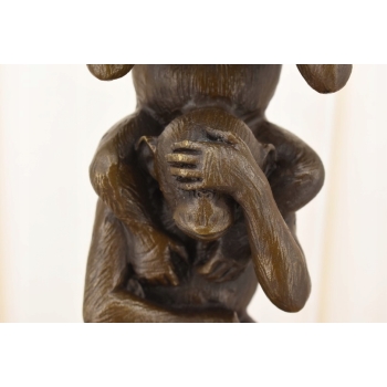 Trzy Mądre Małpy - Nie Widzi Nie Słyszy Nie Mówi - Nowoczesna Figura Brąz