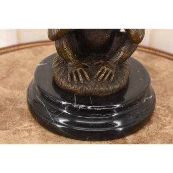 Trzy Mądre Małpy - Nie Widzi Nie Słyszy Nie Mówi - Nowoczesna Figura Brąz