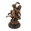 Nimfa i Satyr Na Marmurze - Figura Rzeźba z Brązu - Brąz Ozdoba