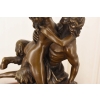 Nimfa i Satyr Na Marmurze - Figura Rzeźba z Brązu - Brąz Ozdoba
