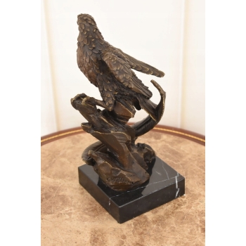 Dostojny Orzeł na Gałęzi - Figura Rzeźba Brąz - Dekoracja