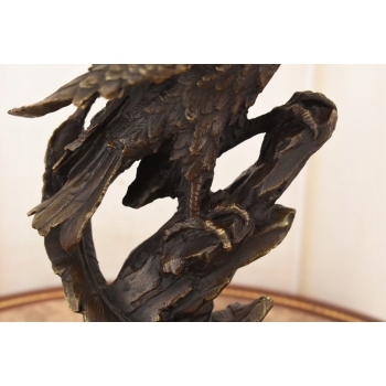 Dostojny Orzeł na Gałęzi - Figura Rzeźba Brąz - Dekoracja