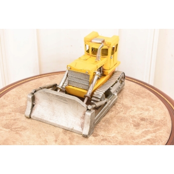 Metalowy Model Żółtego Buldożera - Spychacz Budowlany - Figurka Prezent