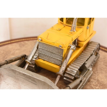 Metalowy Model Żółtego Buldożera - Spychacz Budowlany - Figurka Prezent