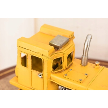 Metalowy Model Żółtego Buldożera - Spychacz Budowlany - Figurka Prezent