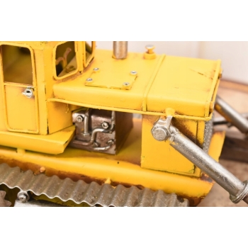 Metalowy Model Żółtego Buldożera - Spychacz Budowlany - Figurka Prezent
