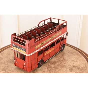 Metalowy Model Autobusu Piętrowego - Bus Angielski - Dekoracja