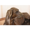 Leżący Pies Myśliwski - Figura Rzeźba z Brązu - Dekoracja Ozdoba