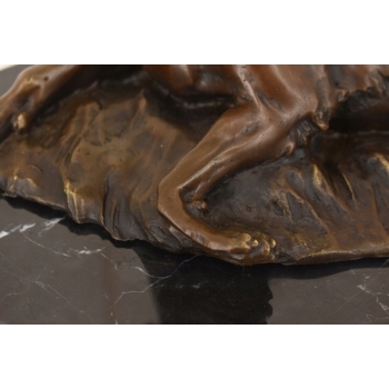 Leżący Pies Myśliwski - Figura Rzeźba z Brązu - Dekoracja Ozdoba