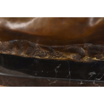 Leżący Pies Myśliwski - Figura Rzeźba z Brązu - Dekoracja Ozdoba