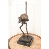 Nowoczesny Struś z Jajkiem - Styl Salvador Dali - Rzeźba Figura z Brązu
