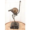 Nowoczesny Struś z Jajkiem - Styl Salvador Dali - Rzeźba Figura z Brązu