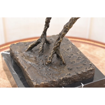 Nowoczesny Struś z Jajkiem - Styl Salvador Dali - Rzeźba Figura z Brązu