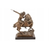 Amazońska Wojowniczka na Koniu Walcząca z Panterą - Figura Rzeźba z Brązu