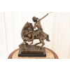 Amazońska Wojowniczka na Koniu Walcząca z Panterą - Figura Rzeźba z Brązu